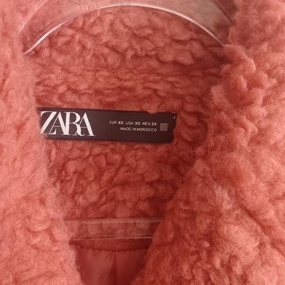 ZARA faux shearling coat size XS  NEW - Picture 9 of 10